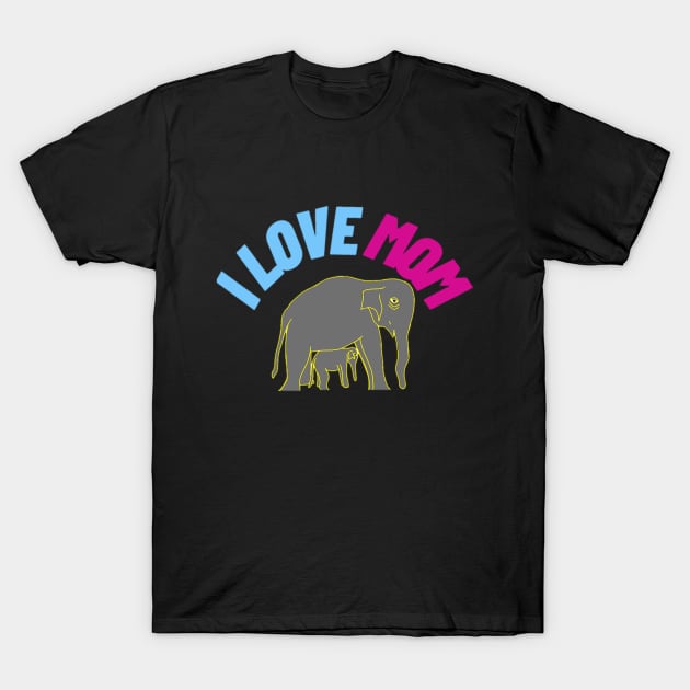 Mother's Day - Mommy Elephant always protects you. T-Shirt by drawkwardly